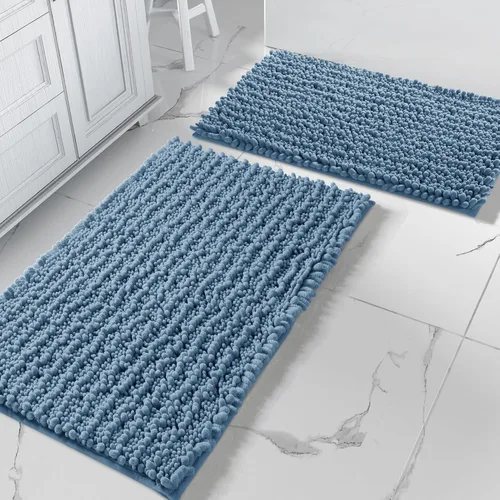 Miniatura 23 de Yimobra - Juego de alfombras de baño de 2 piezas - Alfombra de baño de felpa de lujo extra gruesa de secado rápido, antideslizante súper absorbente