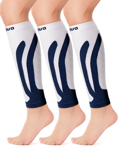 CAMBIVO 3 pares de mangas de compresión de pantorrilla para hombres y mujeres, tratamiento de venas varicosas para aliviar el dolor de piernas,