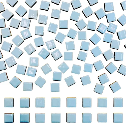 Miniatura 20 de 70 Piezas de Azulejos de Mosaico de Pétalos, Azulejos Cerámicos a Granel, Suministros de Piezas Cerámicas Manchadas, Kit de Piezas de Cerámica
