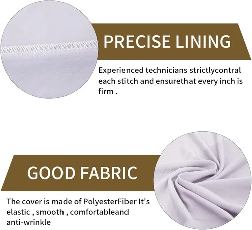 Miniatura 3 de 10 piezas blancas lavables extraíbles universales para bodas, fiestas, comedor, banquetes, poliéster spandex elásticas fundas para sillas