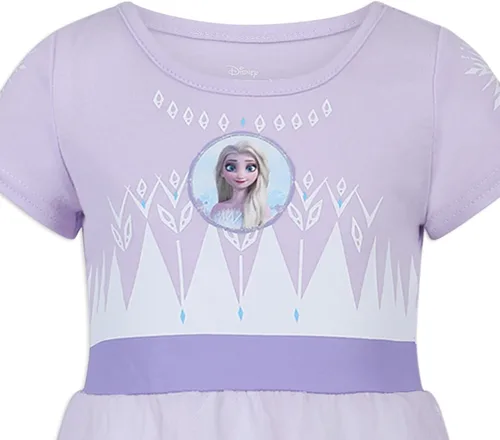Miniatura 2 de Disney Vestido de Frozen para niñas, vestido de princesa Elsa copo de nieve, blancorosalila