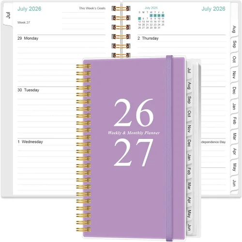 Miniatura 36 de Agenda de bolsillo/calendario 2026 - Agenda 2026 de enero de 2026 a diciembre de 2026, agenda 2026 con 12 pestañas, encuadernación de doble alambre