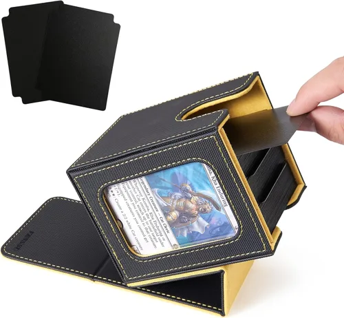 Miniatura 17 de Venssu MTG Caja de Mazos para Exhibición Commander, Caja de Mazos de Cartas que Cabe 100 Cartas con Doble Funda, Caja de Almacenamiento de Cartas