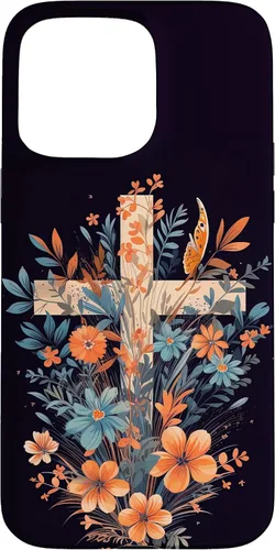 Miniatura 31 de Boho Floral Christian Cross Jesus God Wild Flower Women Case for iPhone 16