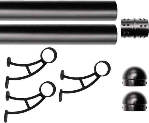 Miniatura 19 de Kit de riel de pie de montaje en barra sólida, tubo de acero inoxidable negro mate con conector interno, soporte de riel de pie de montaje en barra