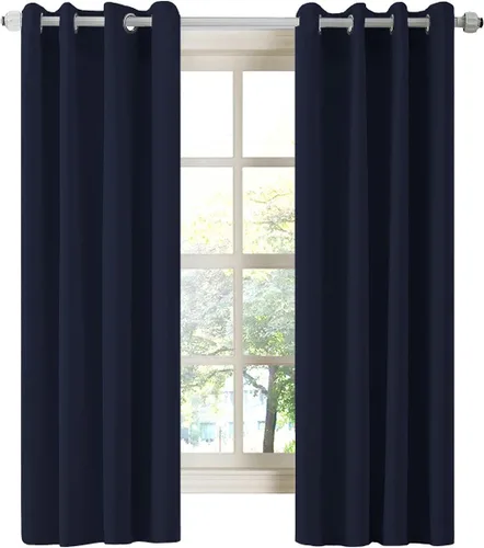 Miniatura 56 de LA PALMA Cortinas opacas con aislamiento térmico y ojales, para sala de estar, dormitorio, paquete de 2 paneles