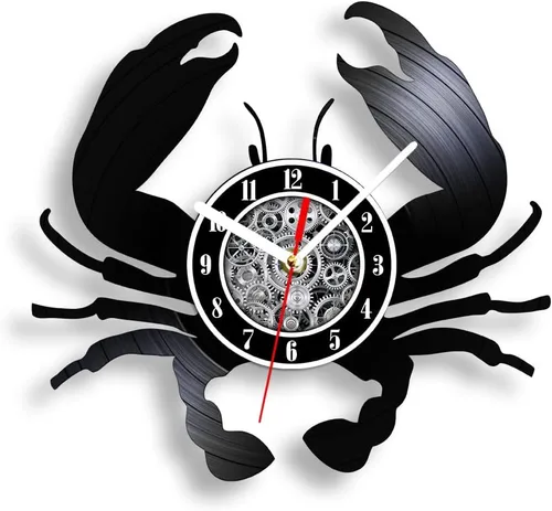 Miniatura 2 de The Geeky Days Big Crab - Reloj de pared LED con mando a distancia, 7 colores, luz de 12 pulgadas, cuarzo silencioso, náutico, océano, mariscos