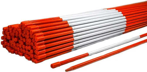 Estacas de nieve Orange Pro de 5 pies - Marcadores de entrada de 60" x 5/16" pulgadas, punta puntiaguda, cinta reflectante Hy Viz, tapa de armadura