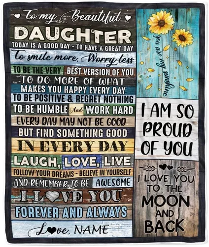 Miniatura 47 de Manta personalizada con texto en inglés «To My Daughter from Mom Dad Give You A Big Love Hug Butterfly Daughter Birthday»