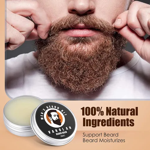Miniatura 2 de Kit de Crecimiento y Aseo de Barba Varolan - Aceite de Crecimiento (2Oz), Bálsamo, Peine, Libro Electrónico, Bolsa de Almacenamiento, Juego