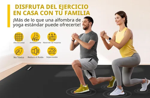 Miniatura 4 de CAMBIVO Alfombrillas de ejercicio grandes para entrenamiento en casa, 8 x 6 pies/7 x 5 pies/6 x 4 pies (0.276 in) extra gruesas para gimnasio