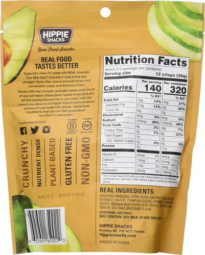 Miniatura 2 de Hippie Snacks Crisps Sal marina de aguacate, 2.5 onzas