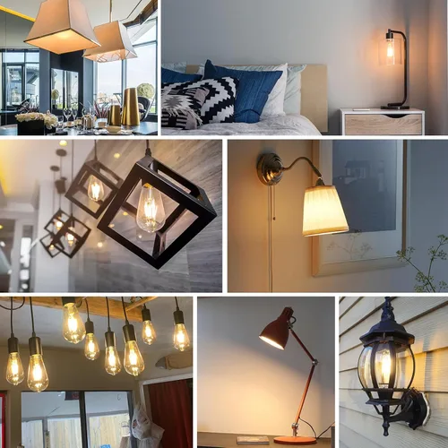 Miniatura 7 de Jensense Edison - Bombillas LED E26 de 6 W, equivalente a 60 W, bombillas LED vintage CRI90+ ST19, bombillas transparentes regulables, 2700 K, 2700K