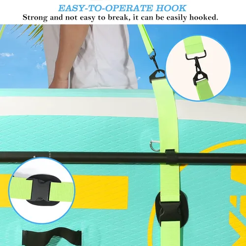 Miniatura 6 de Paddle Board Carry Strap, SUP Kayak Shoulder Straps Paddle Board Accessories for Women and Men Verde fluorescente