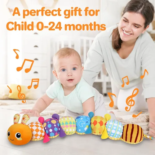 Miniatura 6 de KMUYSL Juguetes para bebés de 0-6 y 6-12 meses, juguete sensorial con música y animales de peluche para 0 1 2 3 4 5 6+ meses, juguete de peluche