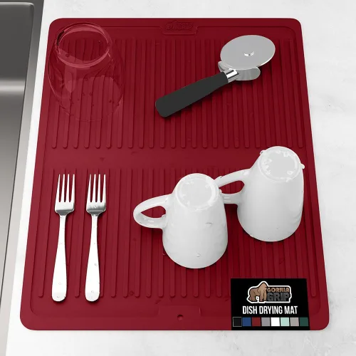 Miniatura 55 de GORILLA GRIP Tapete de microfibra ultra absorbente de agua, malla gruesa de secado rápido, almohadilla antideslizante para platos de fregadero