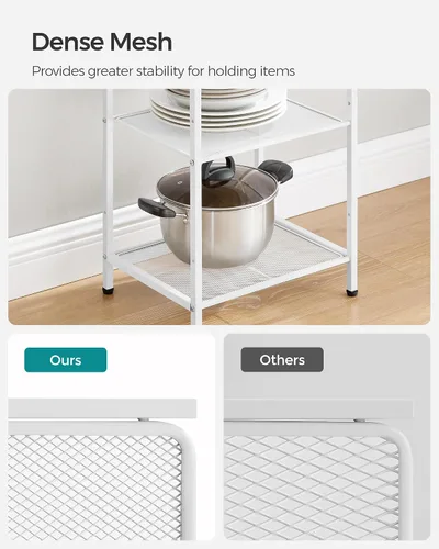 Miniatura 5 de SONGMICS Estante de almacenamiento de 4 niveles, estante de baño, soporte extensible para plantas con estante ajustable, para baño, sala de estar