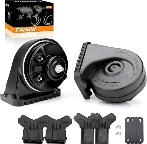 Miniatura 14 de FARBIN Bocina de Auto Compatible con Hyundai/Kia. Bocina de Auto Impermeable de 12V Fuerte de Tono Alto/Bajo Bocinas de Caracol Eléctricas