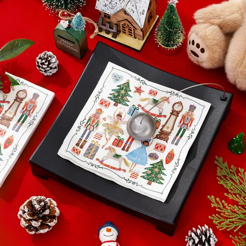 Miniatura 3 de AnyDesign Paquete de 80 servilletas de papel cascanueces desechables de acuarela cascanueces servilletas de Navidad decorativas para postres