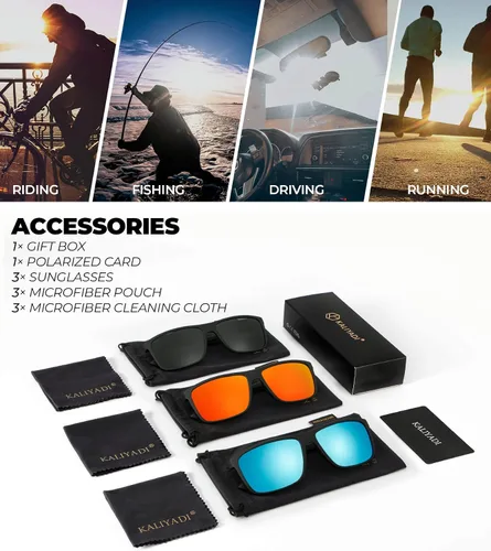 Miniatura 7 de KALIYADI Gafas de sol polarizadas para hombres y mujeres, gafas de sol para hombre con protección UV para conducir, pescar y jugar golf