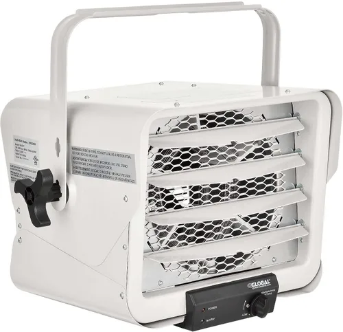 Global Industrial Calentador eléctrico de unidad de garaje con termostato, Multt-Watt 1881-5000W, 240V-208V, acabado de capa epoxi gris, montaje en