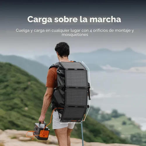 Miniatura 4 de Jackery SolarSaga 40W Air - Panel solar, 23% de eficiencia de conversión, paneles bifaciales PERC de tamaño libro, impermeable IP65, cargador solar