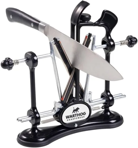 Miniatura 5 de Warthog V-Sharp A4 - Afilador de cuchillos, ideal para cocineros caseros, pescadores, cazadores, varillas de diamante, ángulos ajustables, marco
