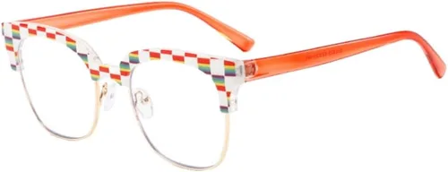 Miniatura 12 de Shiratori Gafas de lente transparente retro vintage con montura de cuerno de 1.693 in Marrón