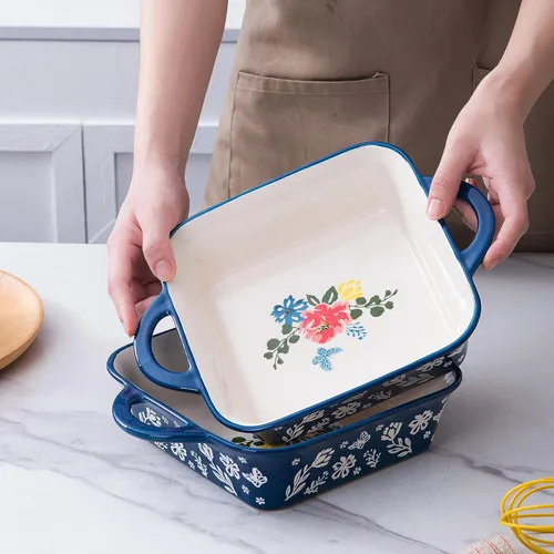 Miniatura 6 de Cacerola de 8x8 para hornear, cacerola para brownie, plato para cacerola de cerámica, cacerola cuadrada, juego de cacerolas cuadradas para horno