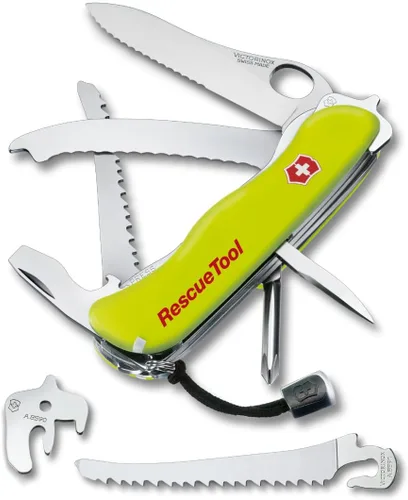 Victorinox Herramienta de rescate con bolsa de nailon, cuchillo suizo del ejército, 13 funciones, navaja de bolsillo de fabricación suiza con