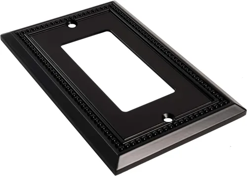 Miniatura 2 de Henne Bery Sunken Pearls - Placa de interruptor/placa de pared y cubierta de salida (decorador individual, 2 unidades, negro mate)