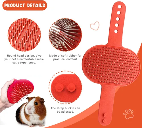 Miniatura 5 de Kit de aseo para gatos con cepillo deslizante para quitar mascotas, cortaúñas, guante de baño para masajes, peine de pulgas para conejos, cachorros