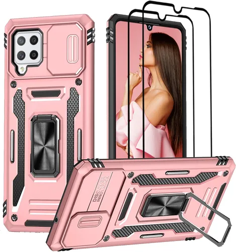 Miniatura 10 de Jeylly Funda para Samsung Galaxy A42 5G con protector de pantalla de vidrio templado, resistente a los golpes, a prueba de caídas, duradera