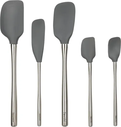 Miniatura 20 de Tovolo Juego de utensilios de silicona de 5 piezas (aguamarina clara): espátula, cuchara, raspador de tarros, mini espátula y mini cuchara Agua claro