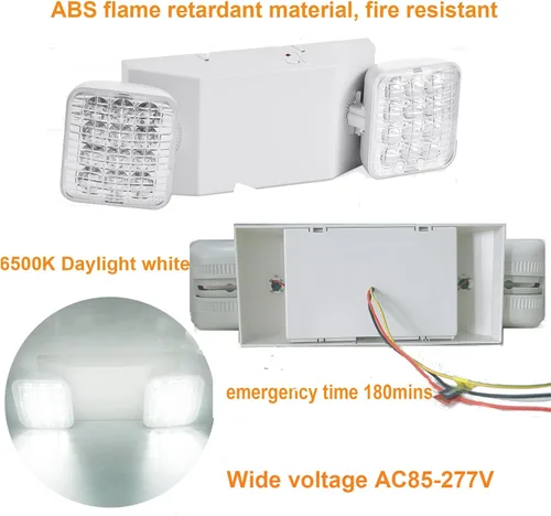 Miniatura 4 de 6 Pack Emergency Lights for Business, Commercial Emergency Lights with Battery Backup, Two Head Adjustable Emergency Lighting, LED Emergency Flood