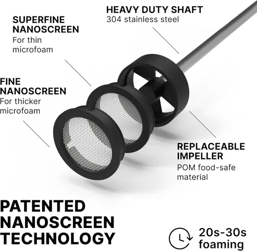 Miniatura 3 de Subminimal NanoFoamer V2 Performance Milk Foamer NUEVA edición modelo Impermeable, de doble velocidad, acero inoxidable Leche microespumada