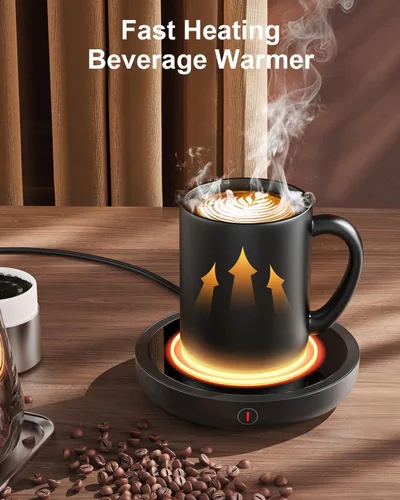 Miniatura 2 de SWEETFULL Calentador de taza de café, calentador eléctrico de taza de café de 36 W para escritorio con 3 ajustes de temperatura, calentadores