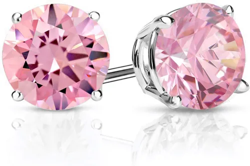 Miniatura 133 de Gem Stone King Aretes de plata de ley 925 con piedra natal redonda de 0.276 in para mujer