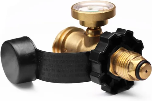 Miniatura 3 de DOZYANT Adaptador Universal de Tanque de Propano POL con Medidor – Convierte Válvula de Servicio de Tanque LP POL a QCC1 / Tipo 1, Conexión de Tipo