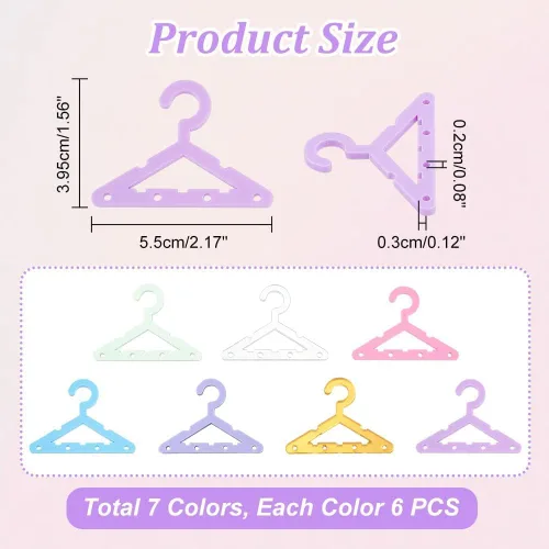 Miniatura 4 de PH PandaHall 42 piezas de colgador de ropa soporte para aretes collar mini percha joyería colgante organizador colgante aretes acrílico perno