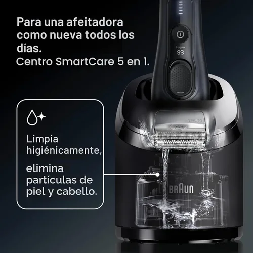Miniatura 7 de Braun Series 8 8560cc Maquinilla de afeitar eléctrica para hombre, 4+1 elementos de afeitado y recortador de precisión para cabello largo, centro