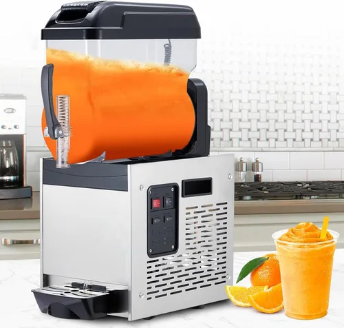 500W congelado bebida fabricante, 12L comercial granizado máquina de un solo tanque, acero inoxidable Margarita vino Slush & Smoothies máquina para
