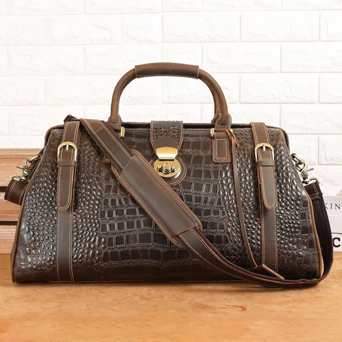 Miniatura 2 de Polare - Bolsa de lona elegante para hombre, 21 pulgadas, de piel de vaca, para viajes, Marrón