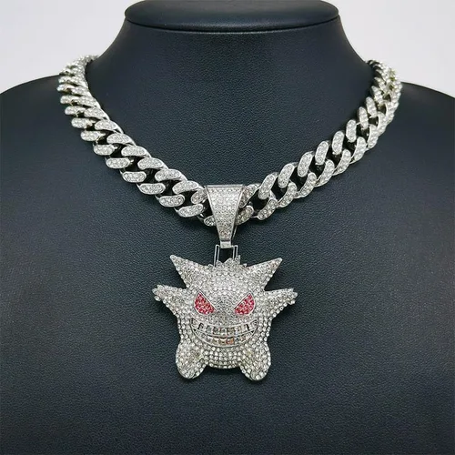 Miniatura 2 de MFJFHK Miami - Cadena de eslabones cubanos para hombre, chapado en oro dorado, collar de hip hop, cadena de diamantes para hombre, joyería de hip
