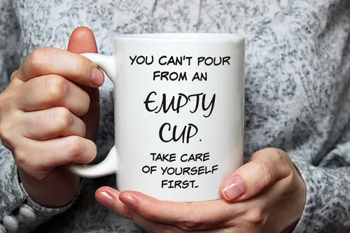 Miniatura 3 de Fonhark - No puedes verter de una taza vacía, cuídate primero, taza de café de 11 onzas, color blanco