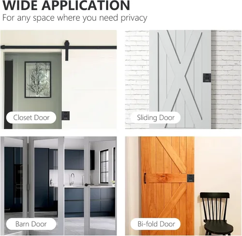 Miniatura 6 de HOME MASTER HARDWARE Cerradura de puerta de bolsillo de privacidad para reemplazar las cerraduras de puerta corredizas dañadas o viejas, latón Negro
