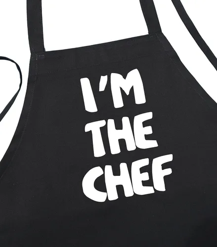 Delantales de cocina I'm The Chef - Delantal de cocina para chefs, Negro -