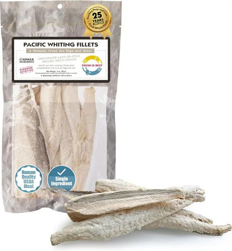 Fresh Is Best Golosinas liofilizadas para perros – Pescado crudo liofilizado para gatos y caninos en bolsa resellable con cremallera – Golosinas