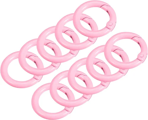 Miniatura 13 de uxcell Anillos redondos de resorte, hebilla de gatillo para bolsos, monederos, llavero Amarillo