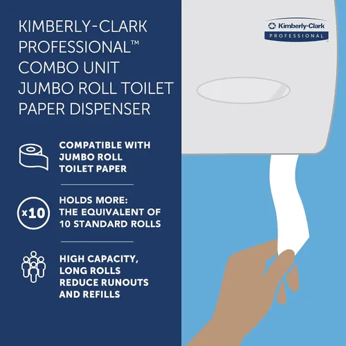 Miniatura 11 de Kimberly Clark - Dispensador profesional de papel higiénico (09551), compatible con rollo estándar con núcleo, color humo (negro), 13.1 x 20.4 x 5.8